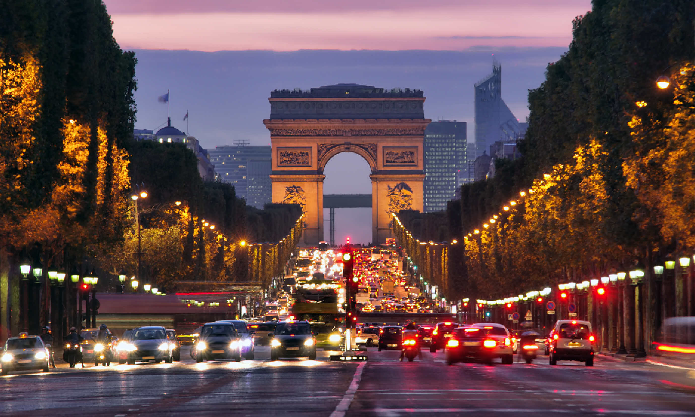 Champs-Elysees at night (Shutterstock)