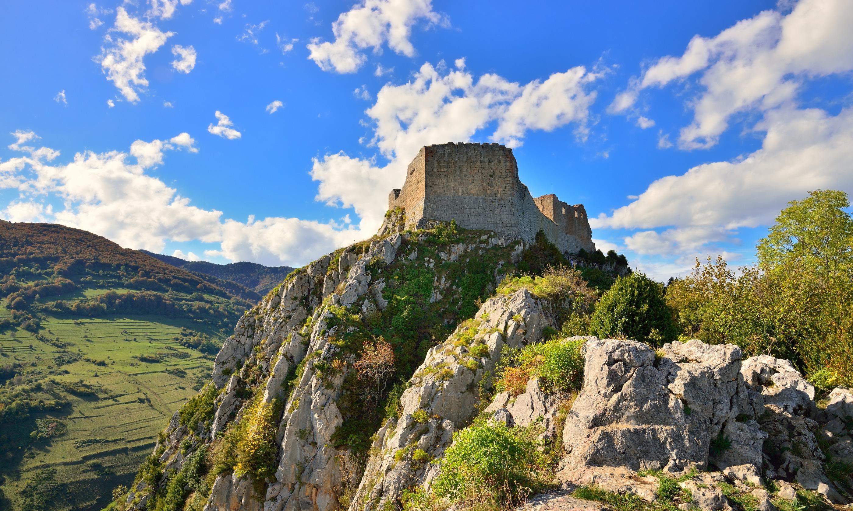 Montsegur Cathar castle in France (Dreamtime)