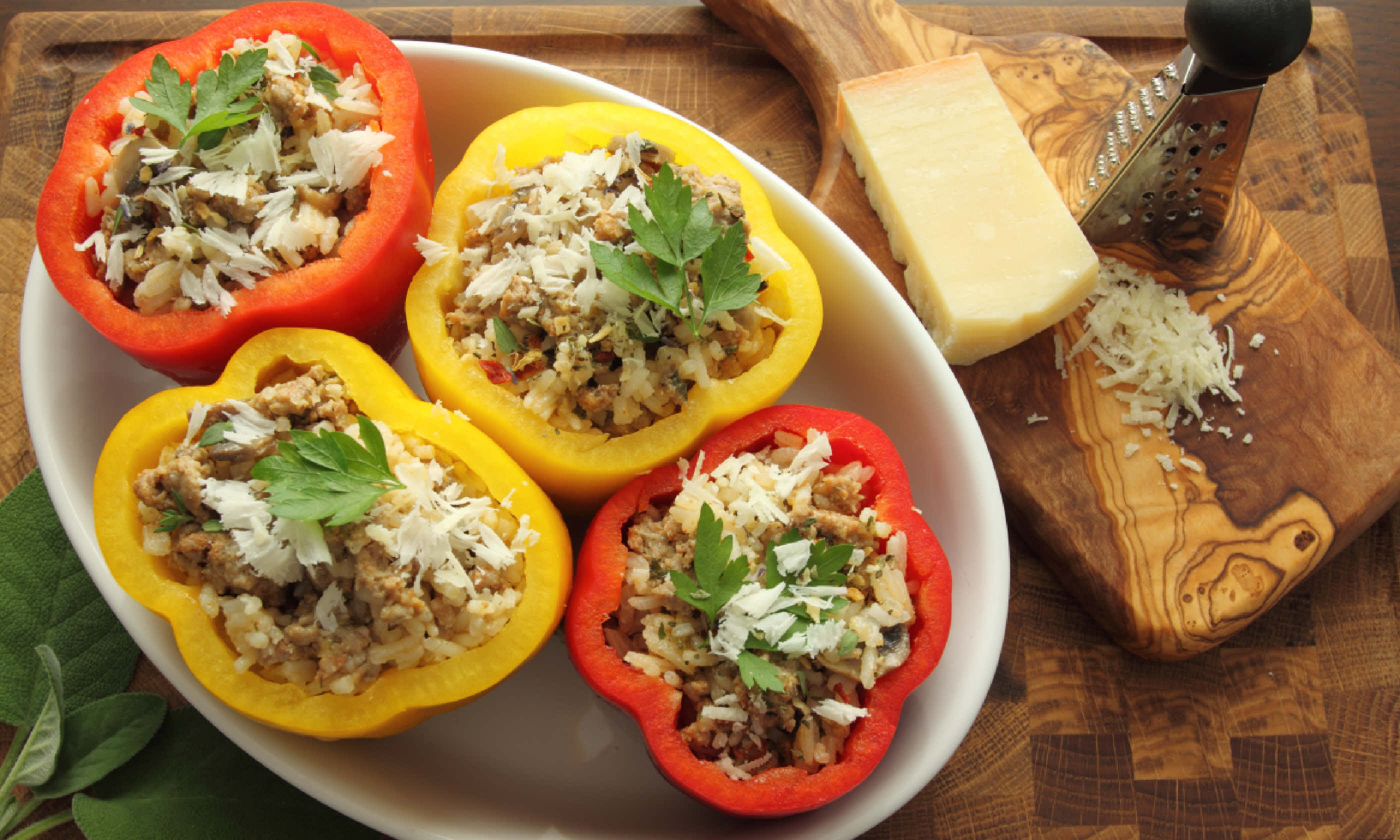 Main image: Stuffed paprika with meat, rice and vegetables (Shutterstock: see credit below)