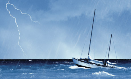 Boat in a storm (Shutterstock)