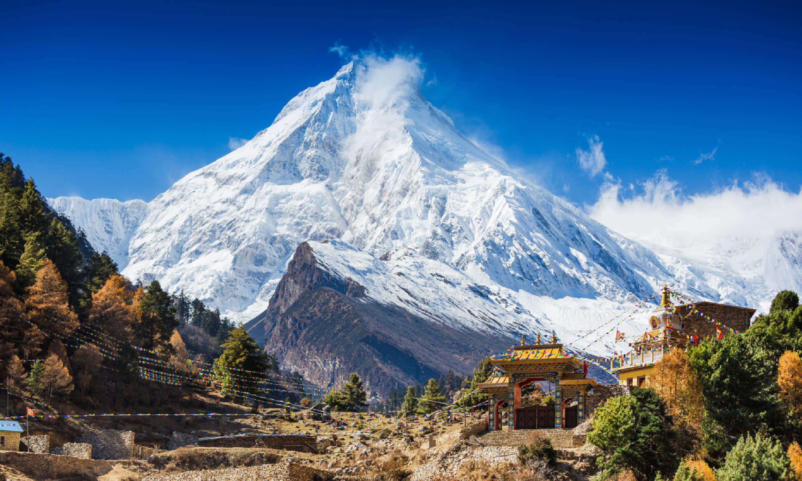 Mt. Manaslu in Himalayas, Nepal (Shutterstock: see credit below)