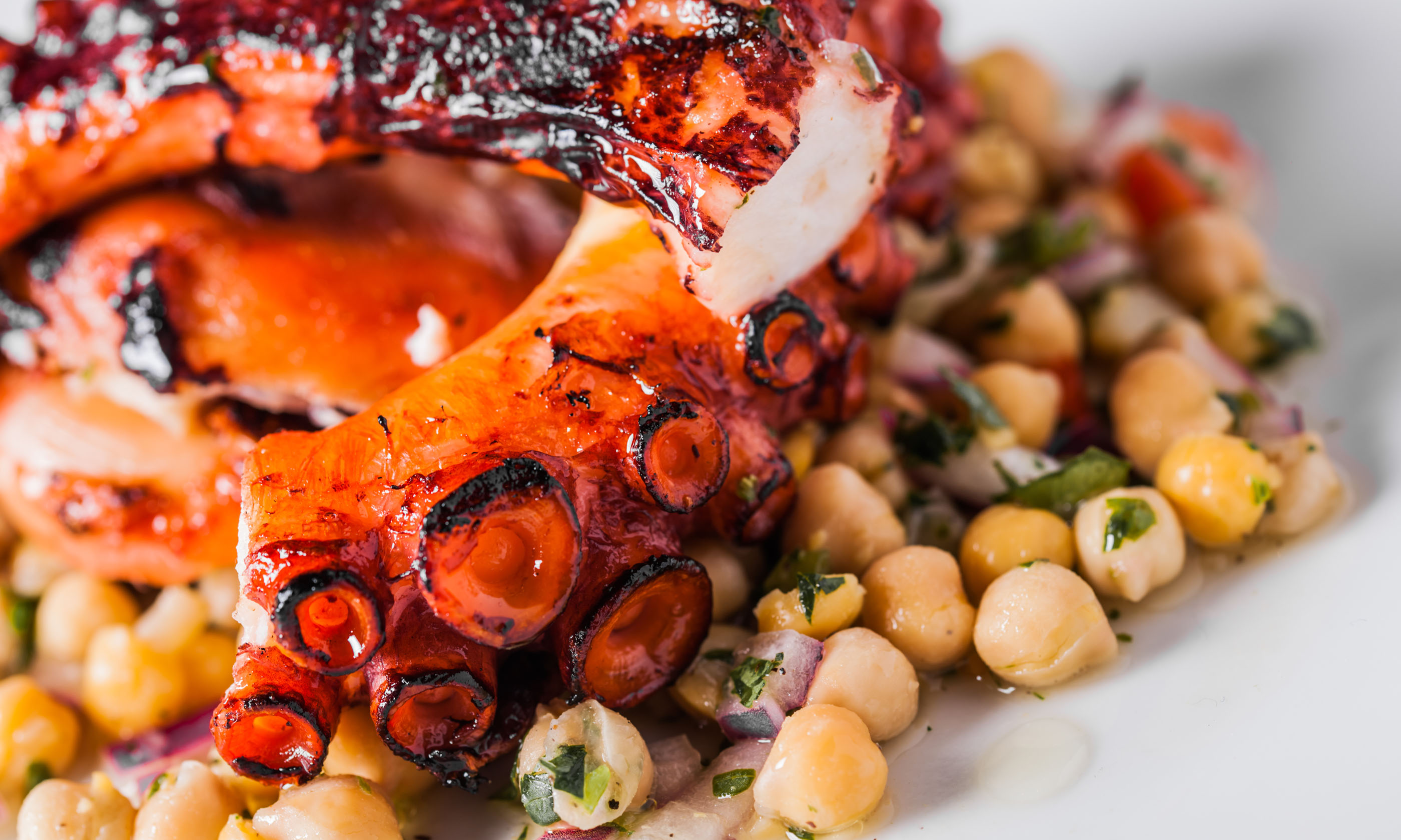 Octopus and chickpeas, served in a Portuguese restaurant (Shutterstock: see credit below)