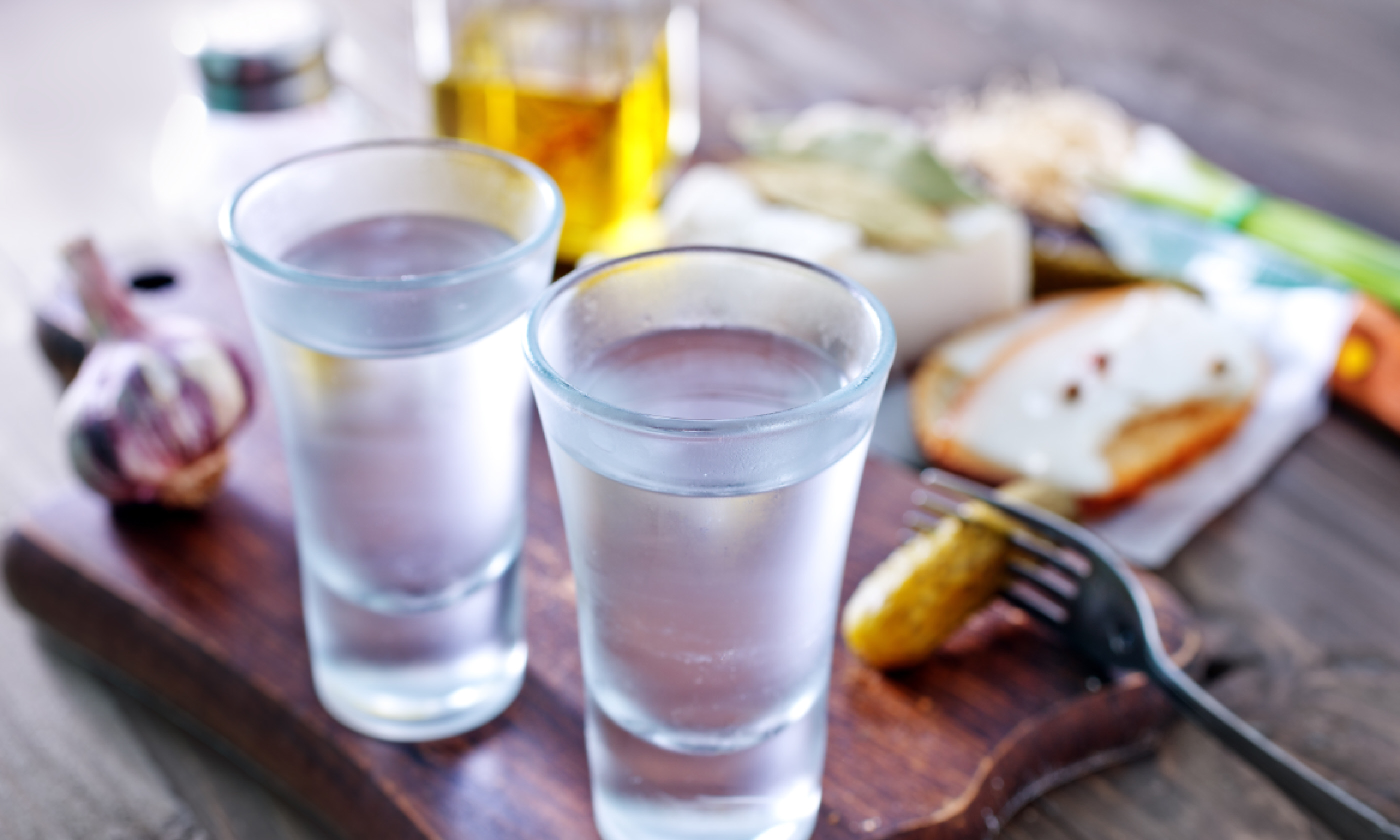 Vodka and lard (Shutterstock)