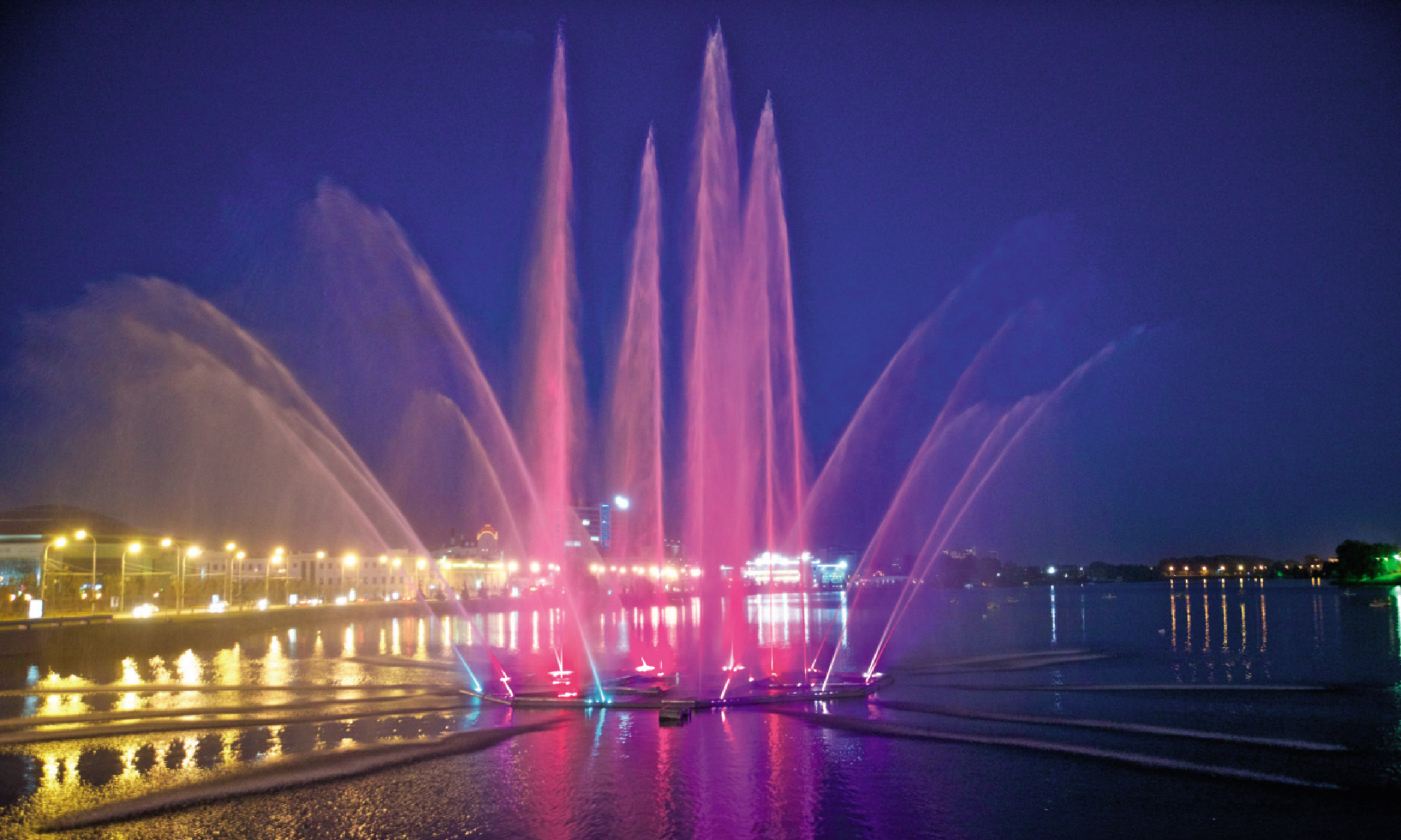 Tatarstan's night fountains