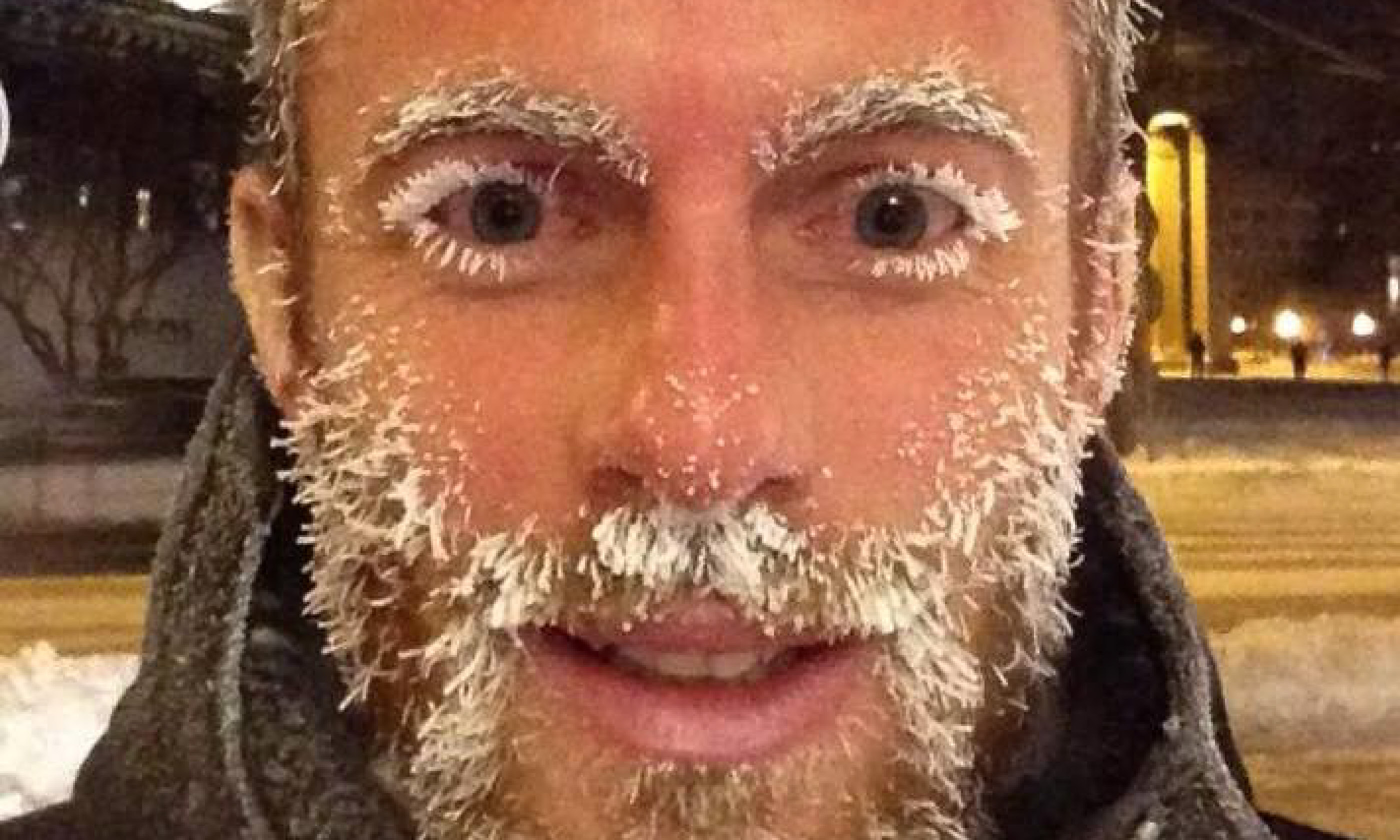 The obligatory 'frost face' selfie