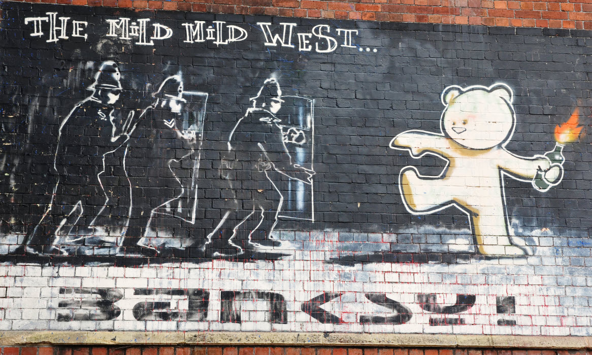 The acclaimed Banksy graffiti piece Mild Mild West (Shutterstock)