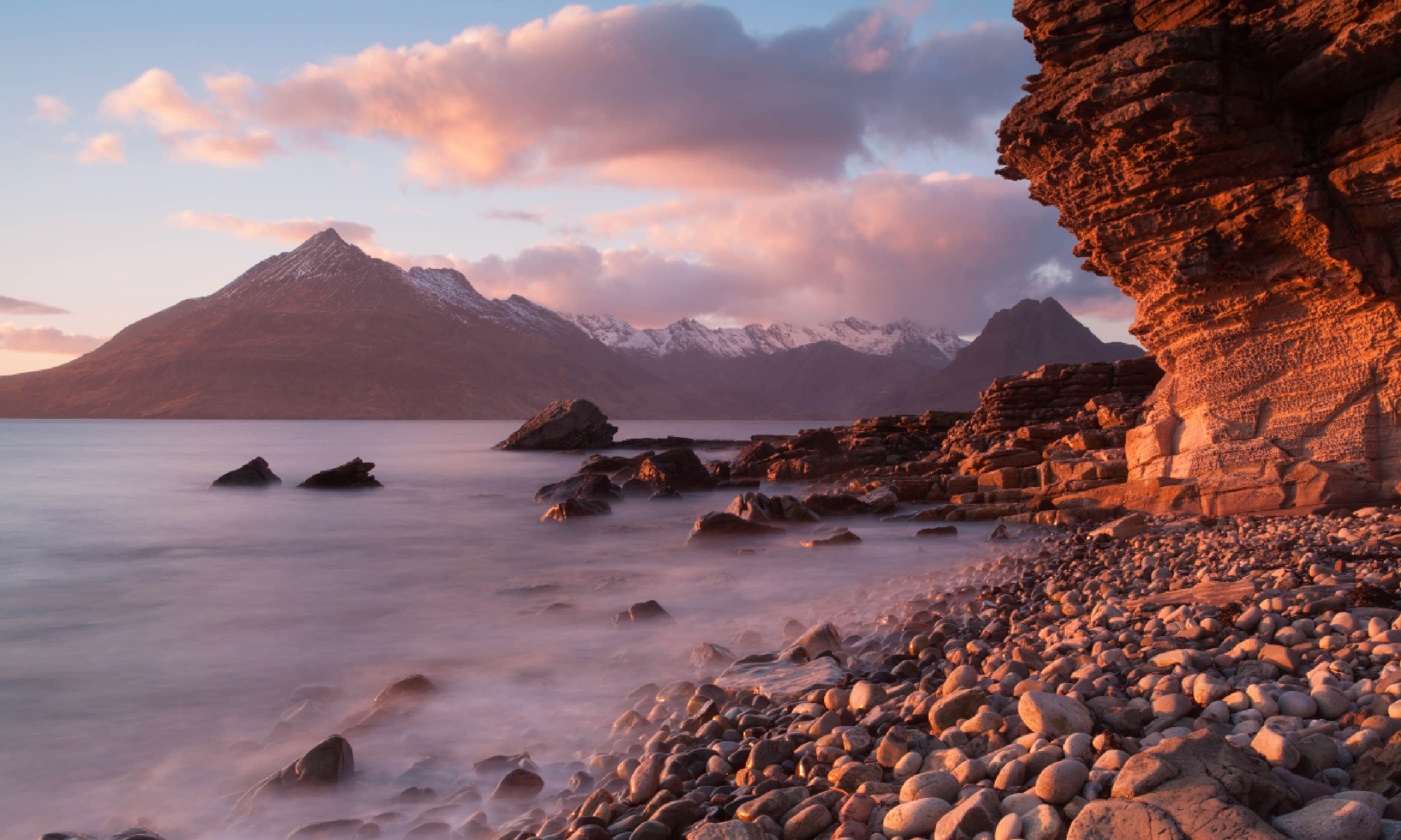 Elgol beach at sunset, looking towards the Cuillin mountains (Shutterstock)