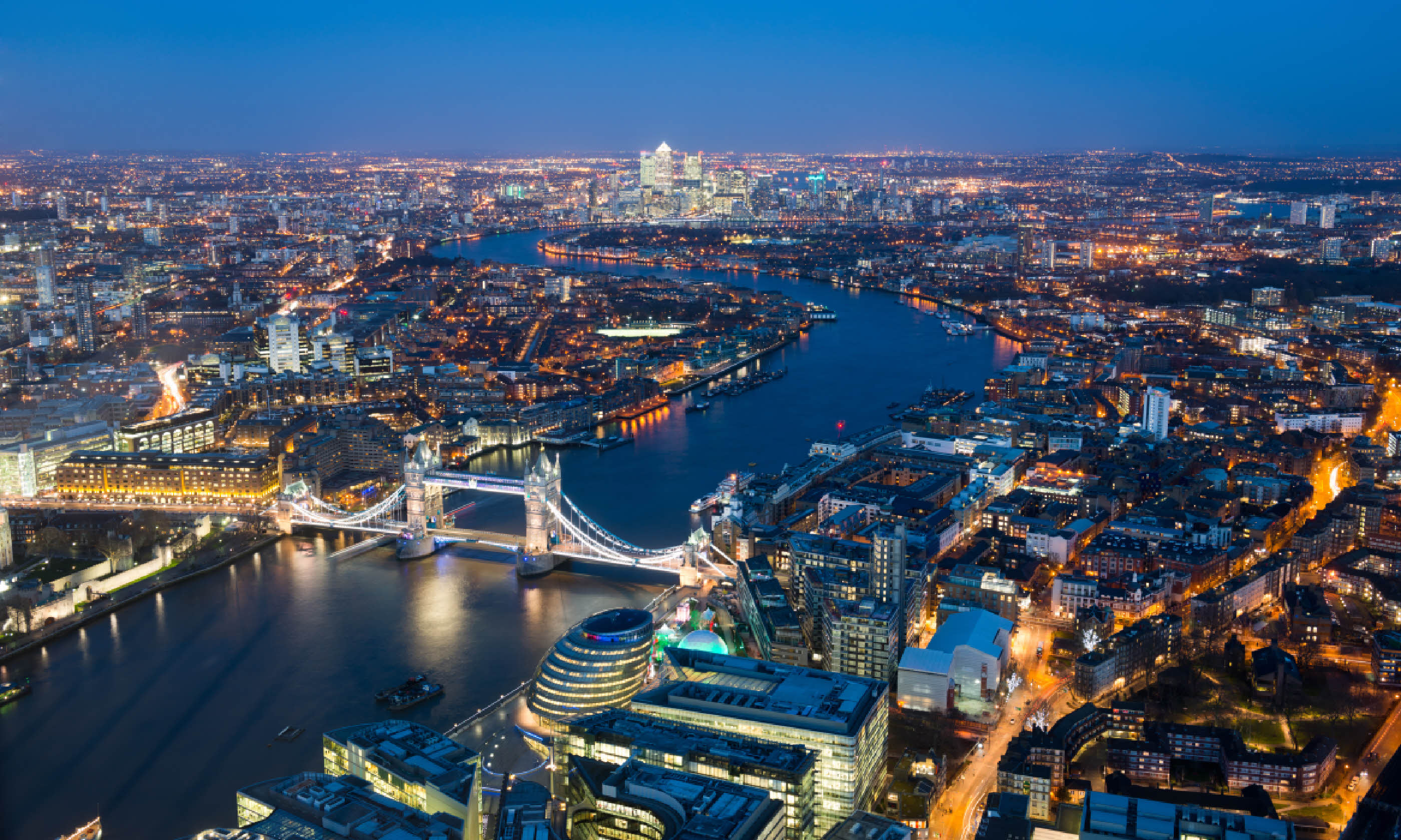 Aerial view of Tower Bridge (Shutterstock)