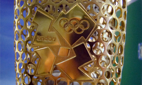 Close Up of the 2012 Logo on the Olympic Torch (Jon Candy)