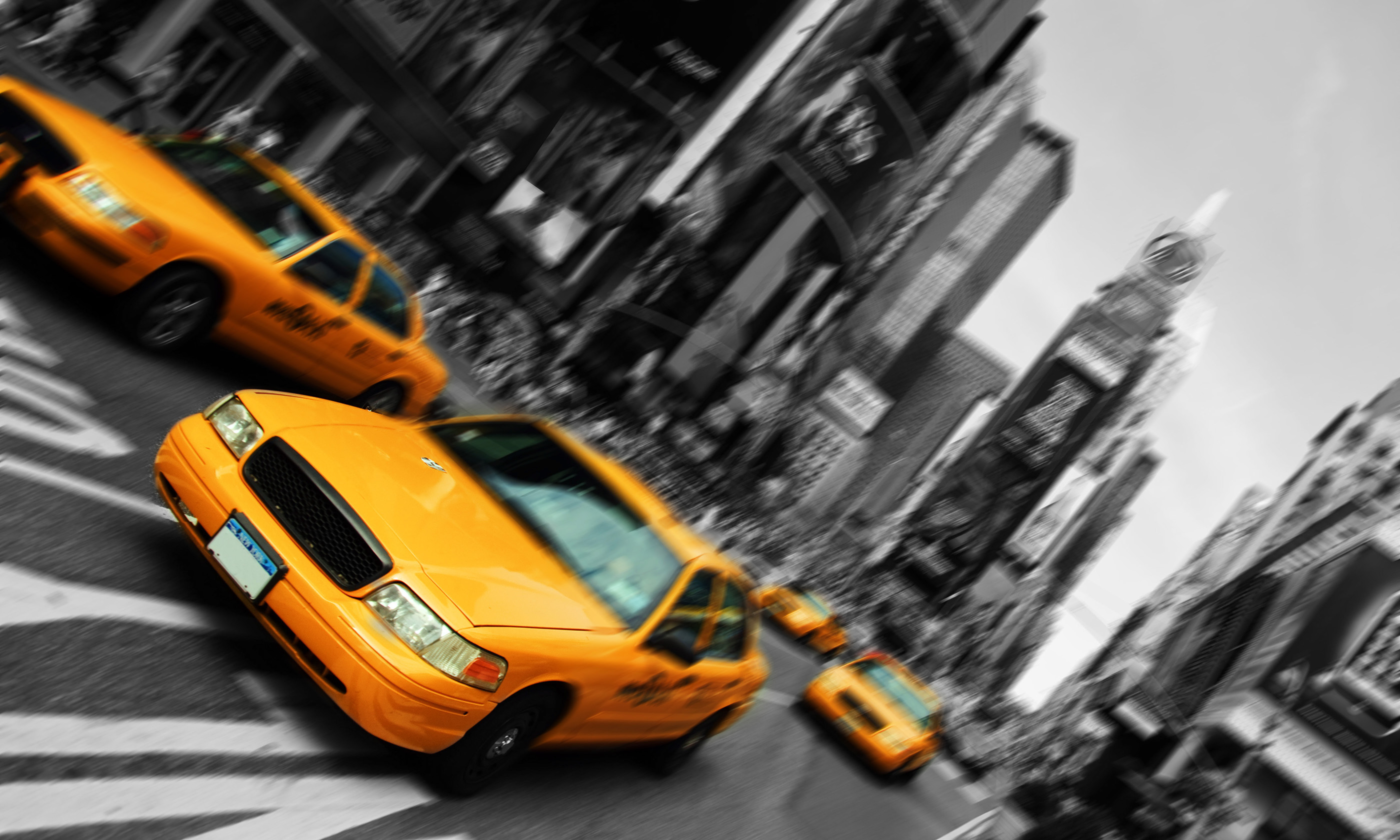 New York cabs in Times Square (Shutterstock.com. See credit below.)