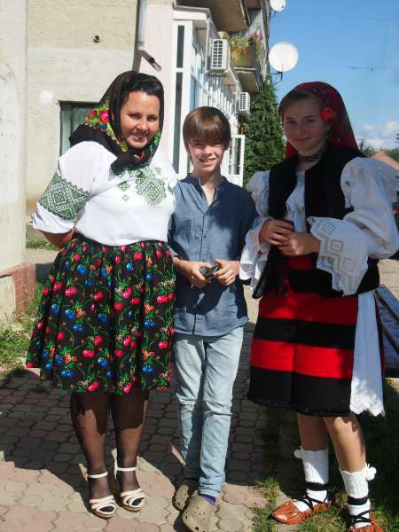 Village life in Romania. Traditional Maramures outfit