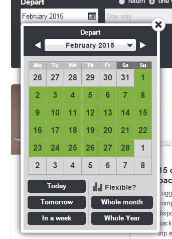 Skyscanner flexible dates