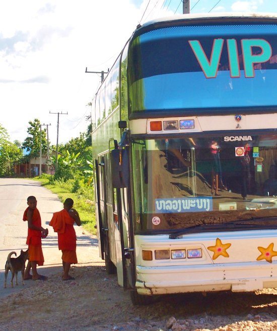 Getting from Vang Vieng to Luang Prabang by bus. Laos.