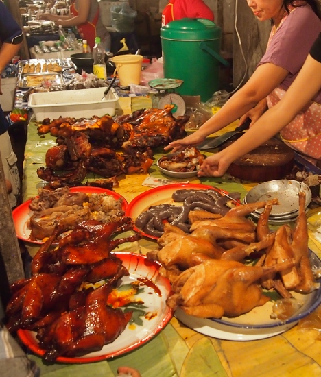 Food in the night market, Luang Prabang Laos