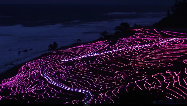 Seaside rice terraces in Ishikawa