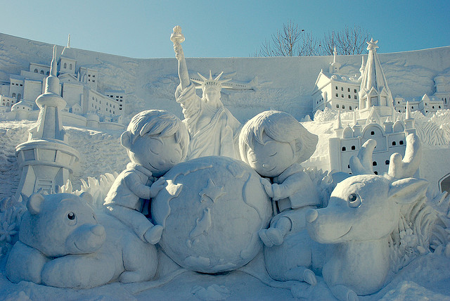 Sapporo Snow festival- It is a Small World Snow Sculpture (photo: enggul/flickr)