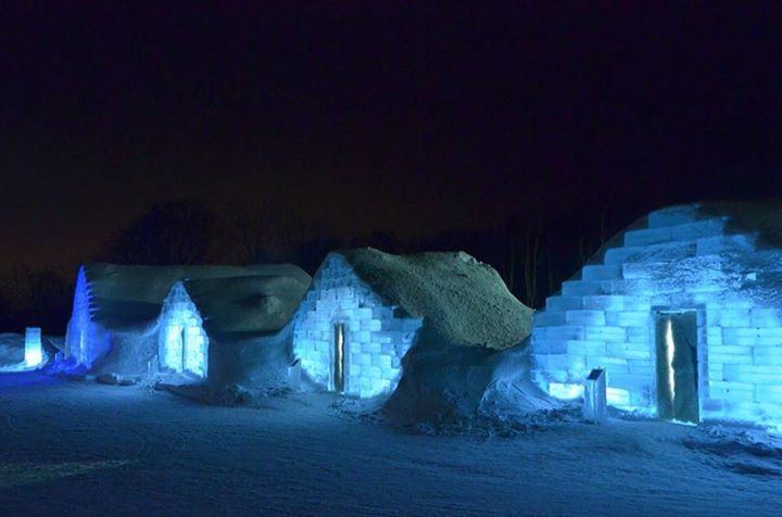 Ice Hills Hotel at Night