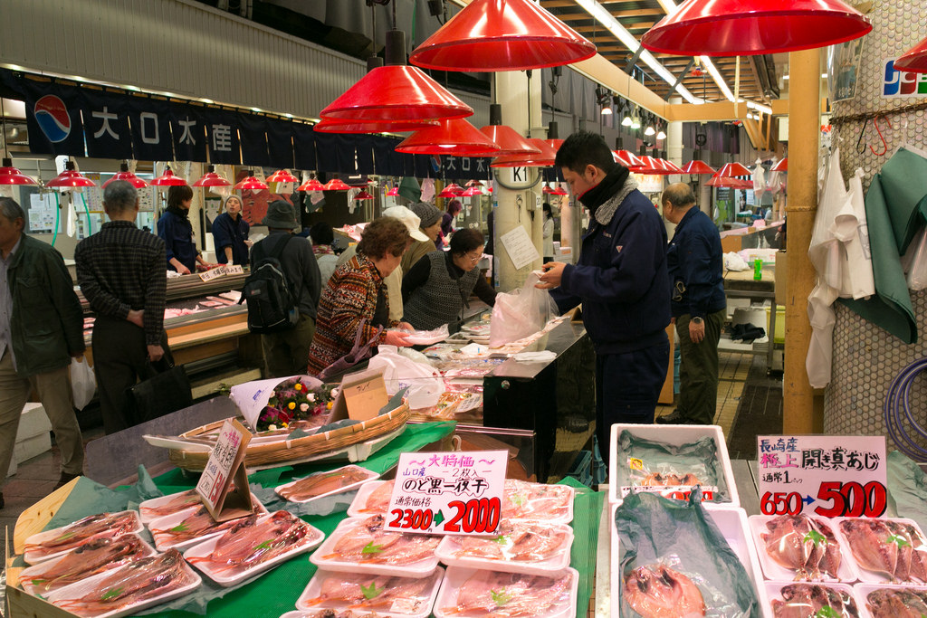 Kanazawa market shopping