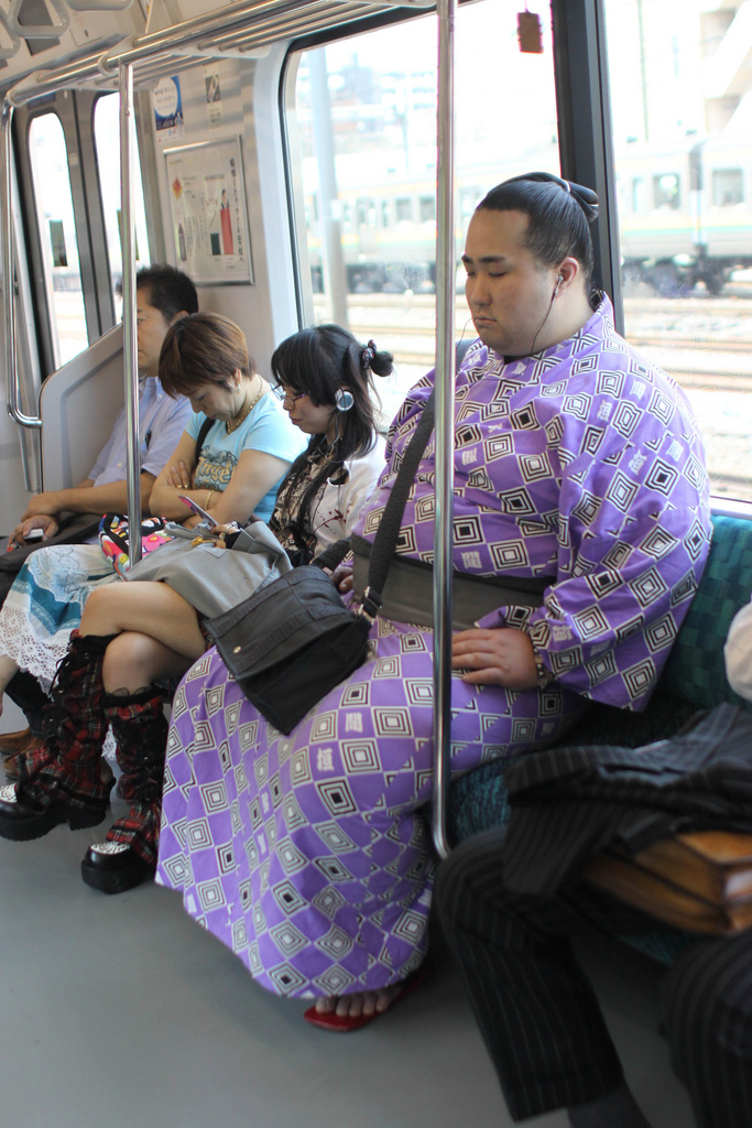 Sleeping Sumo on Tokyo Metro
