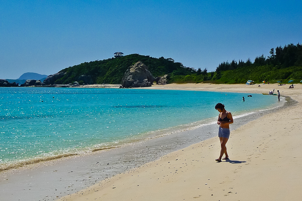 Walking the beach on Kerama Island