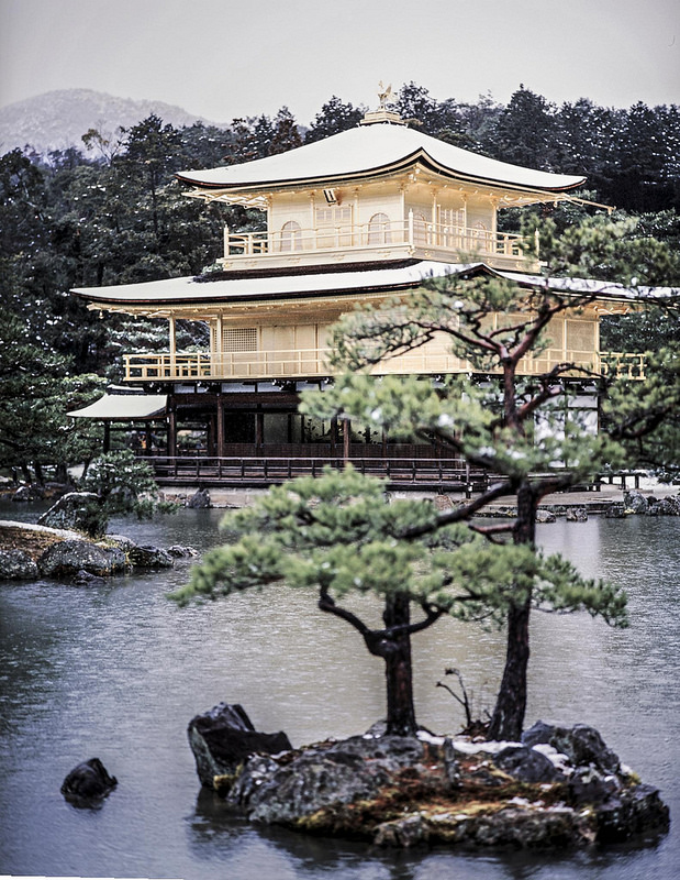 Feb 2014 - Temple of the Golden Pavilion, Kinkaku-ji with snow (photo: ken/flickr)