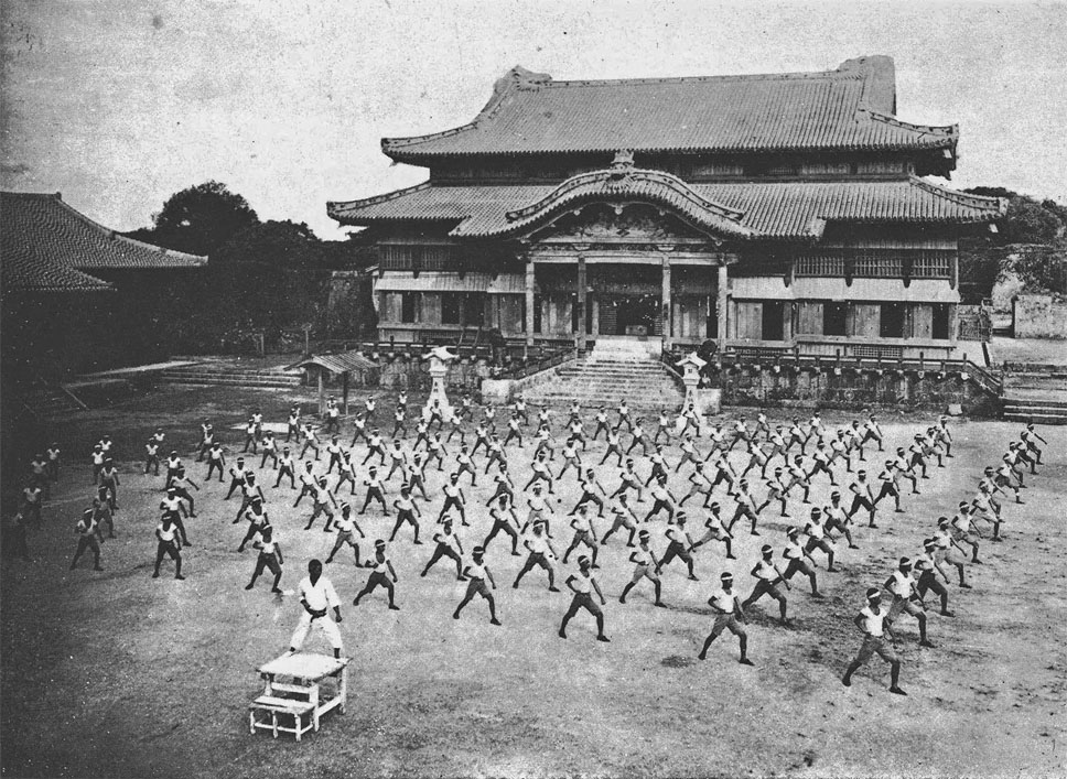Karate training in Shuri Castle
