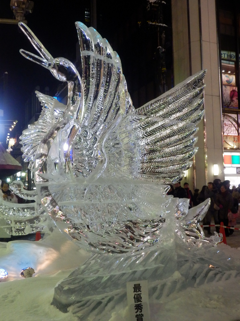 "A flapping of wings crane" at Sapporo Snow Festival
