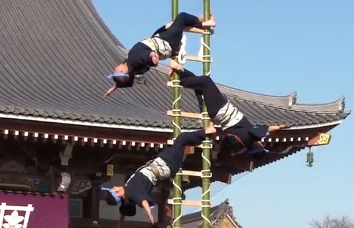 Hashigo-nori at Tokyo's Ikegami Honmon ji Temple