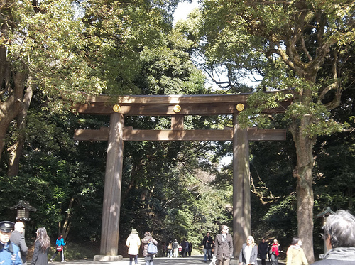 Meiji Jingu Gyoen park Torii