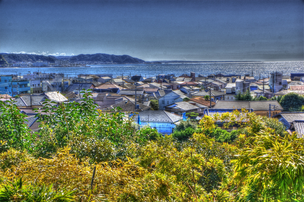 Kamakura City and sea