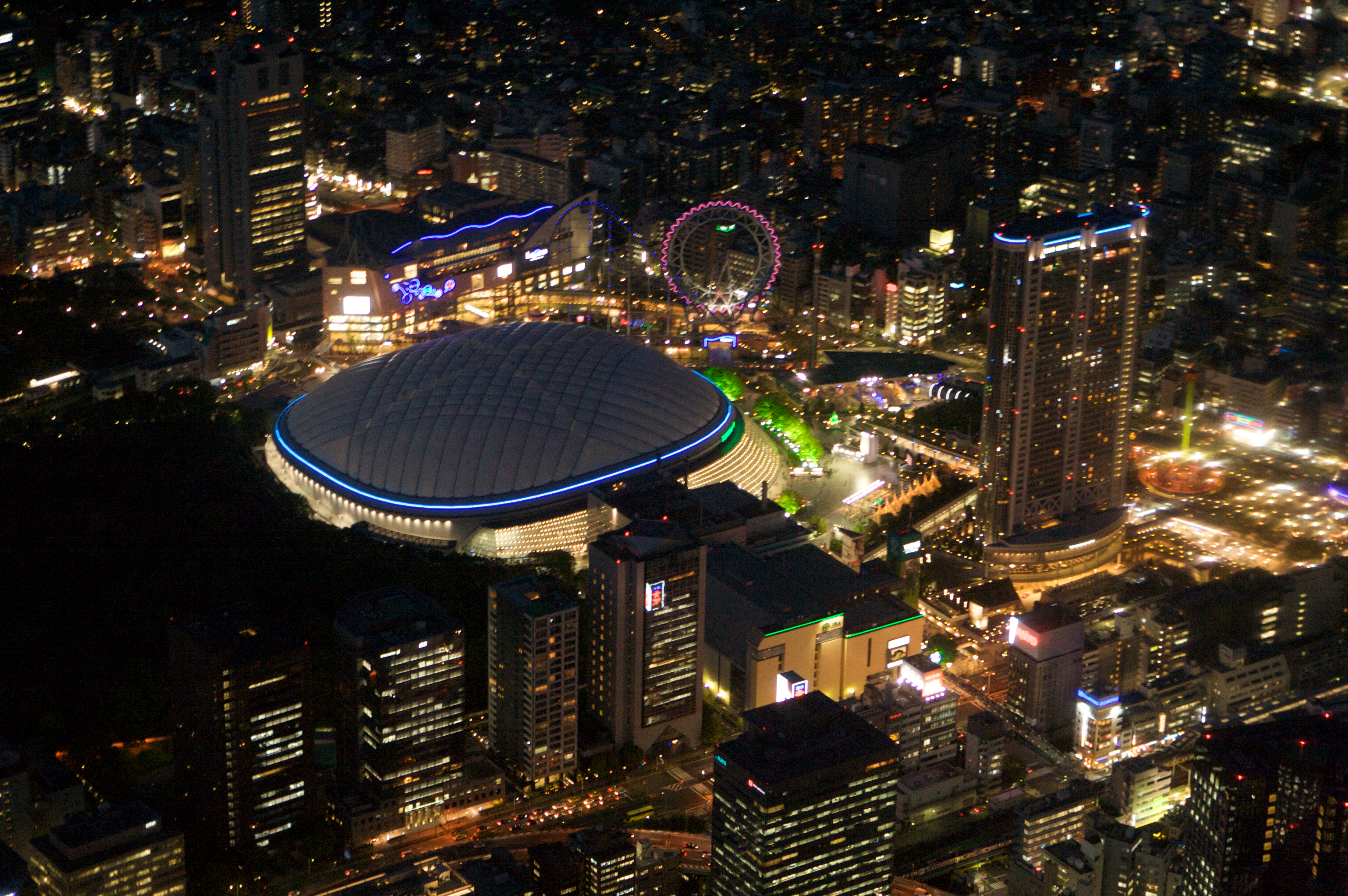 Tokyo Dome and Tokyo Dome Hotel (right) from t...
