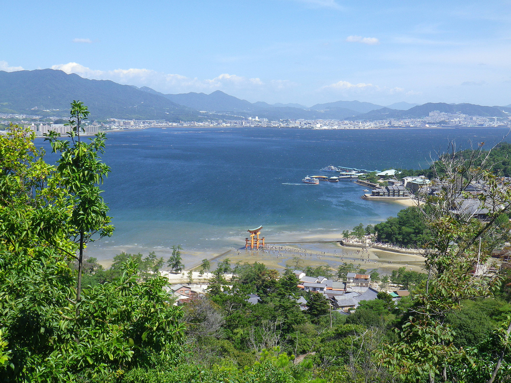 Miyajima Temple. Torii in water