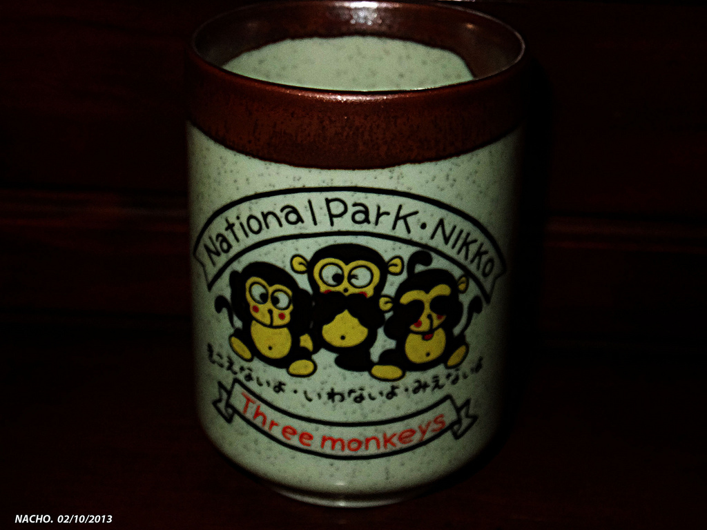 Three Monkeys souvenir cup