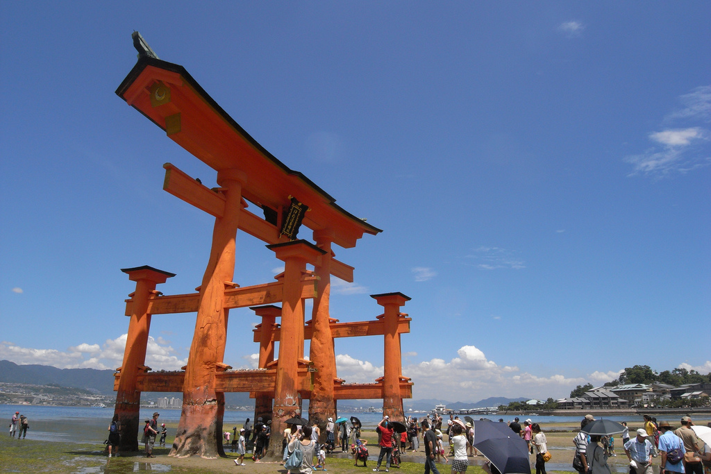 Otorii Gate at Miyajima Japan at lowtide