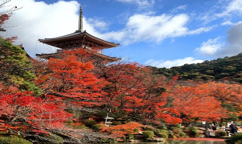 Kyoto temple in fall