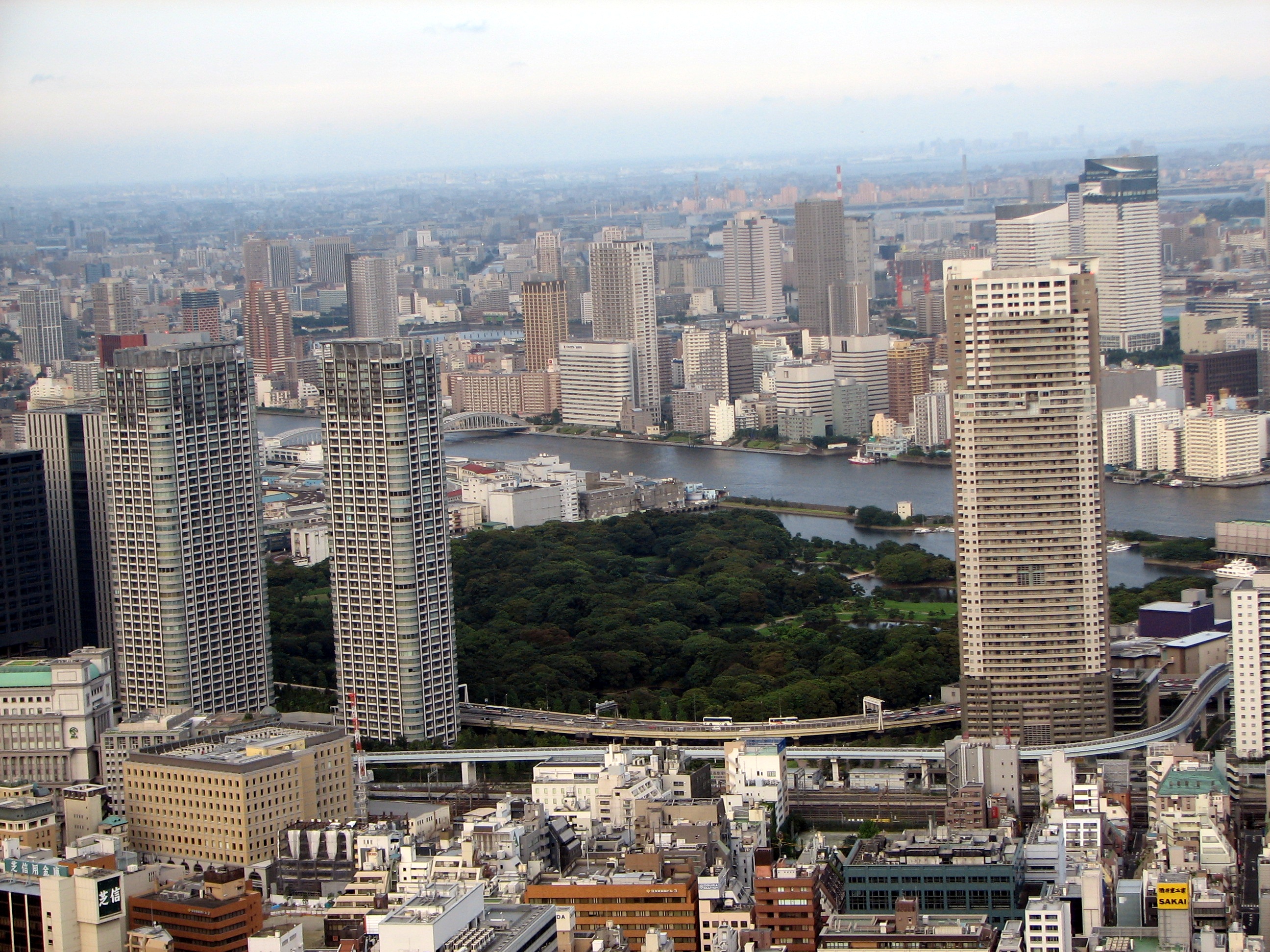 Hama Rikyu Garden from Tokyo Tower