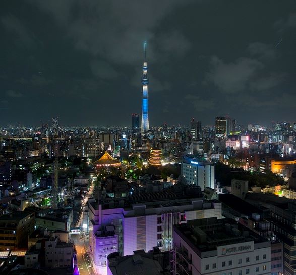 Asakusa View Hotel View in Evening