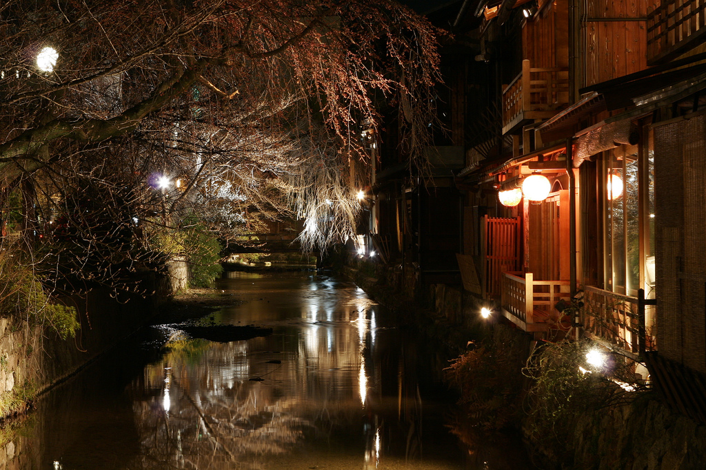 River in Gion at night, Kyoto
