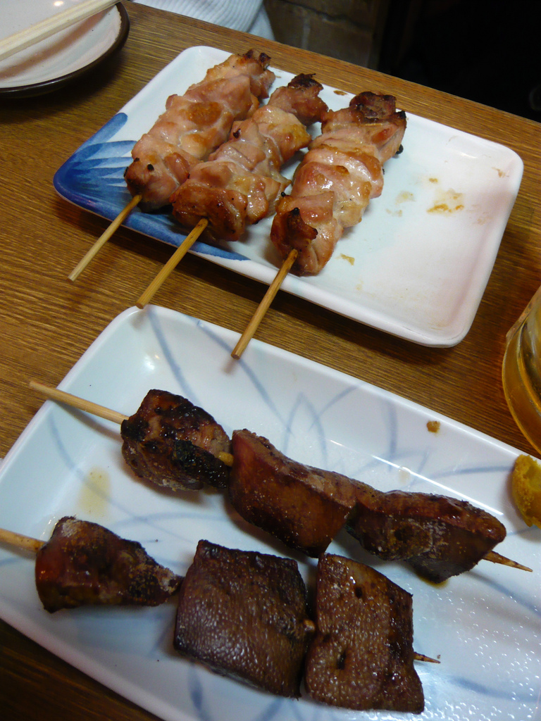 Chicken liver yakitori