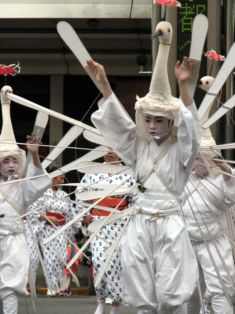 Heron girls on parade, Gion Matsuri Parade (Yamaboko Junko)