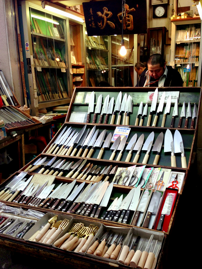 Tokyo’s Tsukiji Fish Market Knive Stall