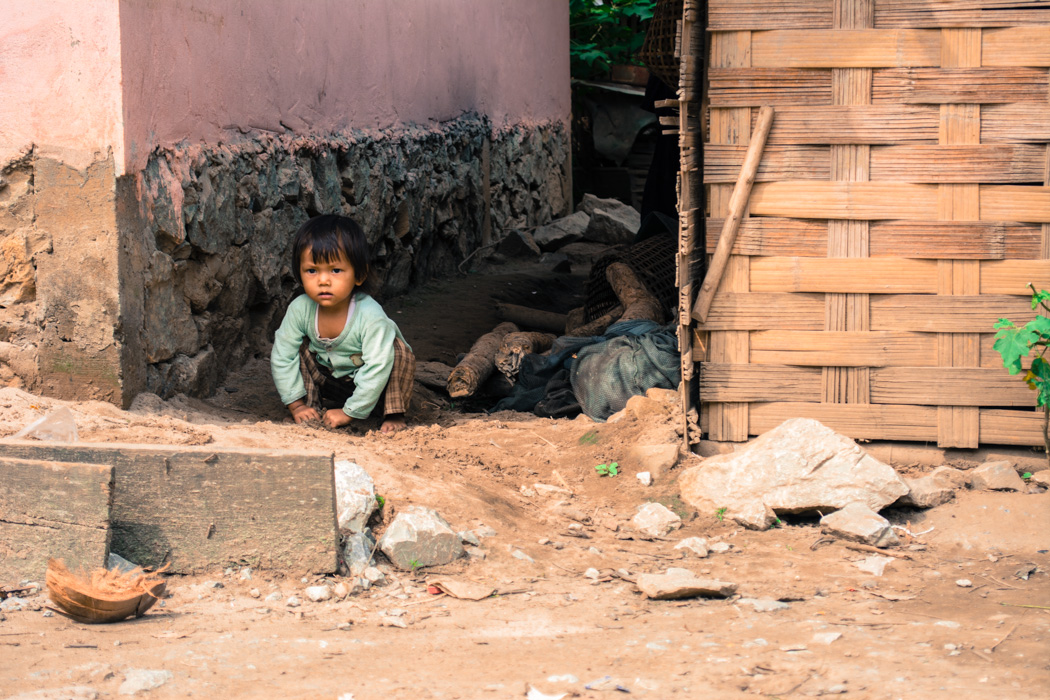 Kids at village homestay with Tiger Trail Luang Prabang Laos