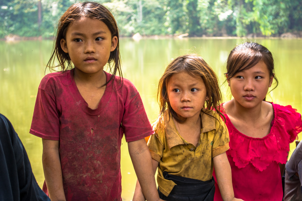 Kids at village homestay with Tiger Trail Luang Prabang Laos