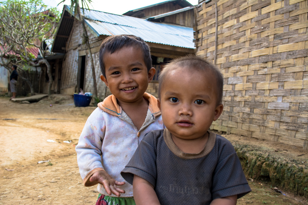 Kids at village homestay with Tiger Trail Luang Prabang Laos