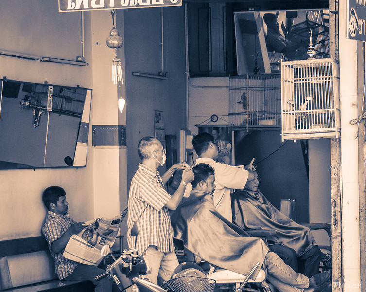 traditional barber shop in Trang, southern Thailand