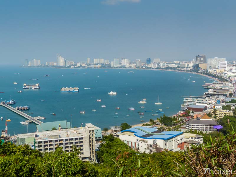 view of Pattaya Bay from the viewpoint on Khao Phra Bat