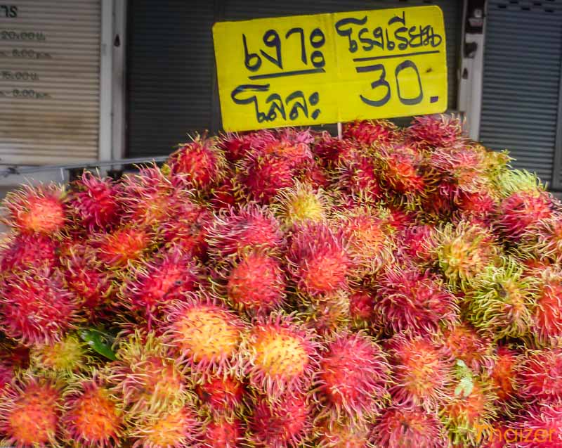 rambutans for sale at a Thai market