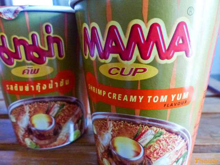 Mama instant Thai noodles in a cup