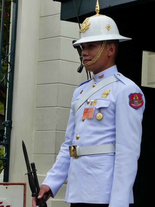 On guard duty at the Grand Palace, Bangkok