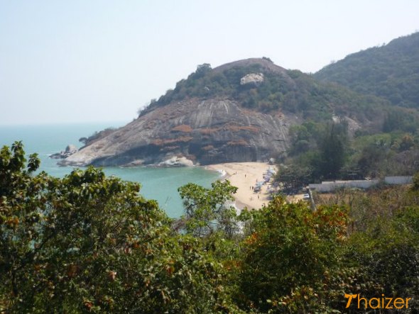 View from Khao Tao hill looking down on Hat Sai Noi beach